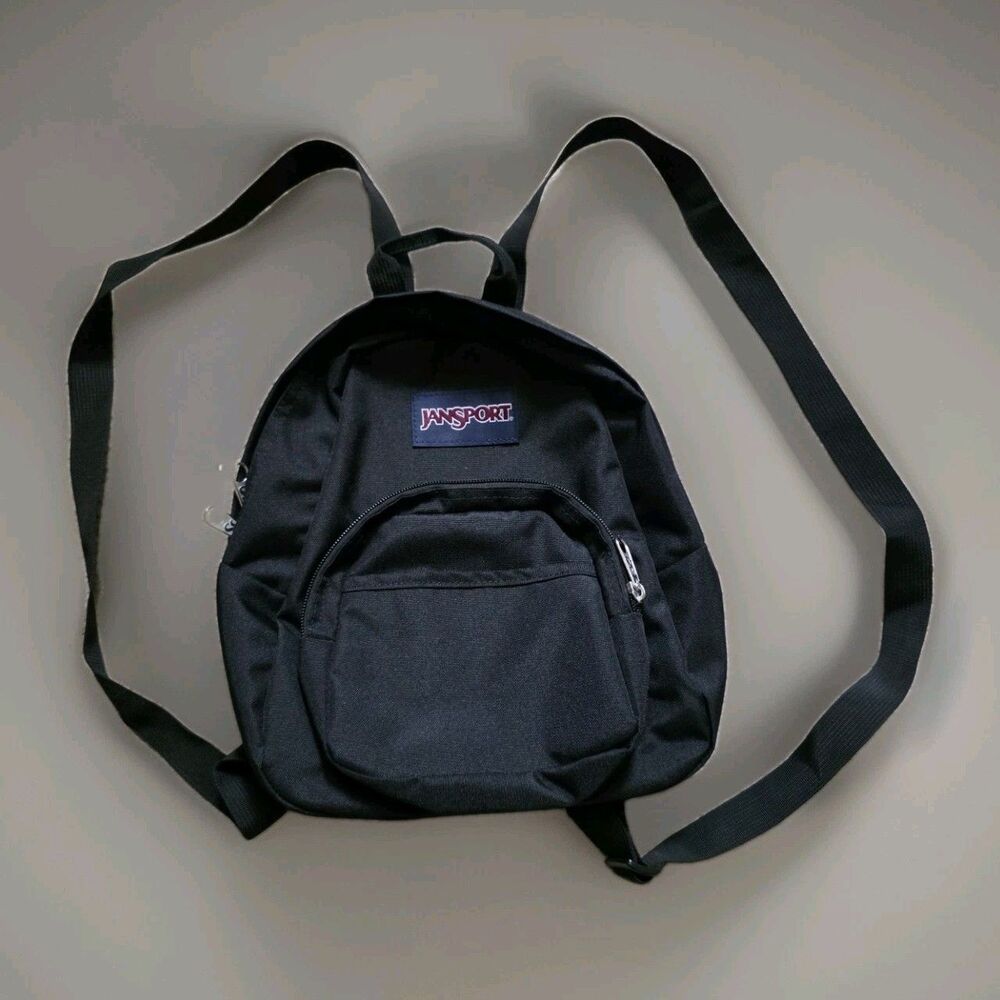 JanSport Half Pint Mini Backpack 10.2 L Bag Purse Black Travel Adjustable Strap